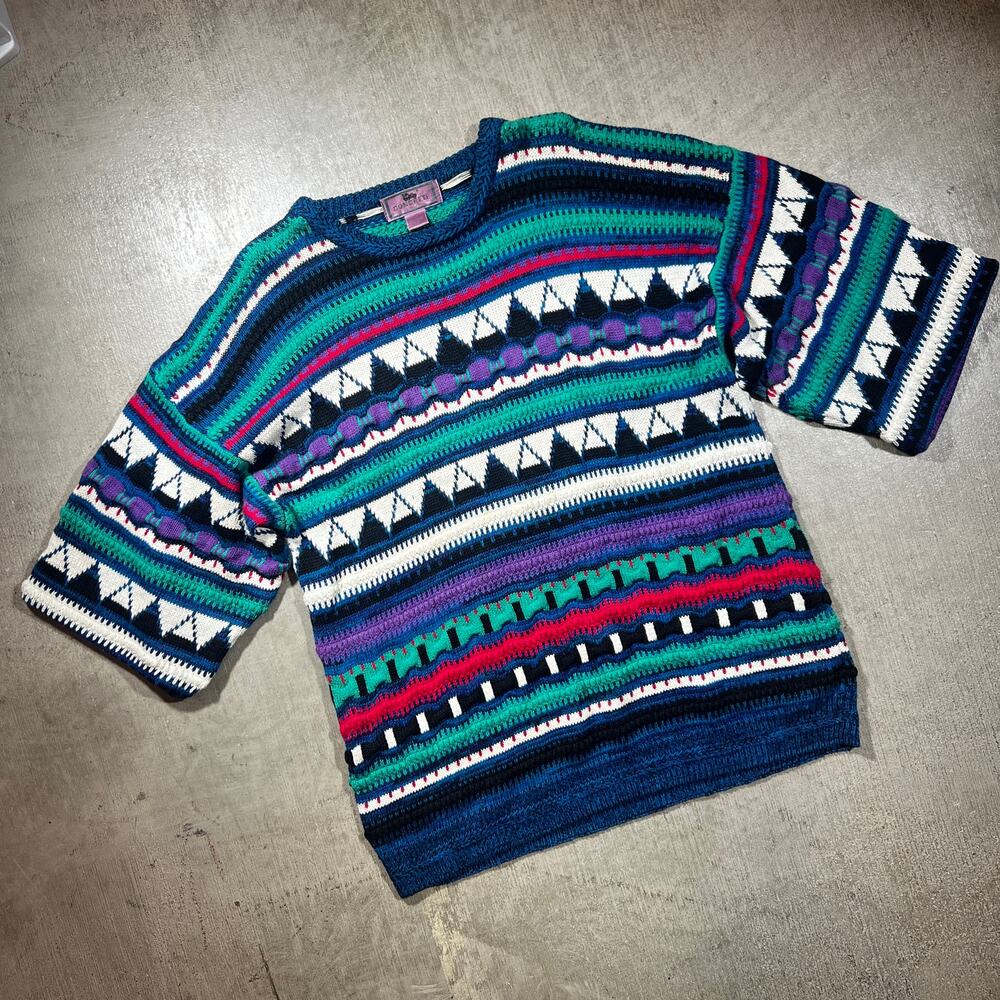 Vintage 90s Concrete Knit Sweater XL Textured